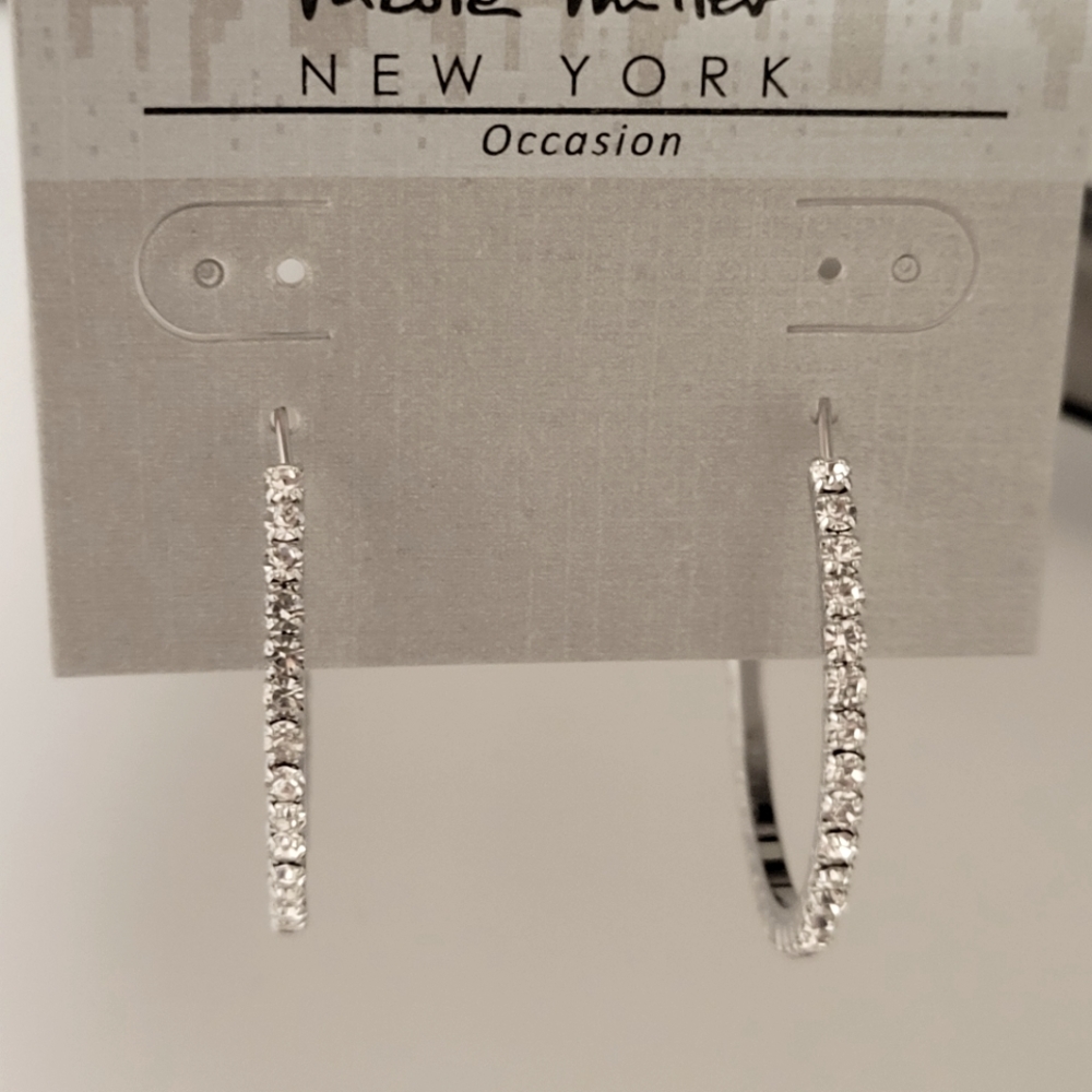 NWOT Rhinestone Hoops